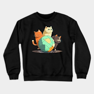 3 Cats and a Ball Crewneck Sweatshirt